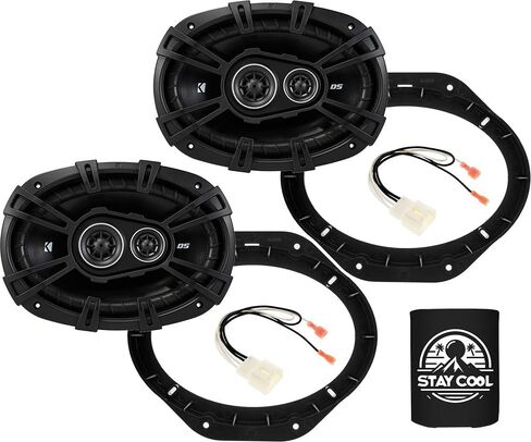 مكبرات صوت KICKER مقاس 6 × 9 بوصة لسيارة Ford F-250/350/450/550 2017-2024 مجموعة ترقية - زوج من سلسلة DS مع محولات وحزام، مكبر صوت للباب الأمامي للسيارة DSC6930، 43DSC69304 in Saudi Arabia