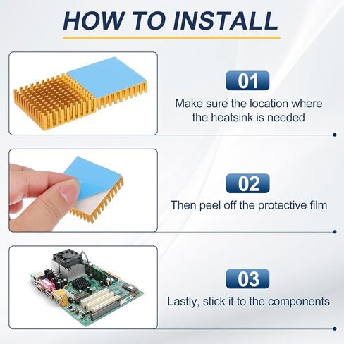 Patikil Heatsink 20x20x10mm، 6 قطع ألومنيوم مبرد مشعاع بالوعة الحرارة مع ملصق حراري أزرق لـ Raspberry Pi Chip CPU Power Transistor FET IC Power Amplifier، أبيض in Saudi Arabia