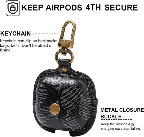حافظة AirPods 4 (2024)، حماية كاملة للجسم ضد الصدمات لجراب AirPods الجيل الرابع، متوافقة مع حافظة AirPods 4th مع سلسلة مفاتيح للنساء والرجال - بني in Kuwait