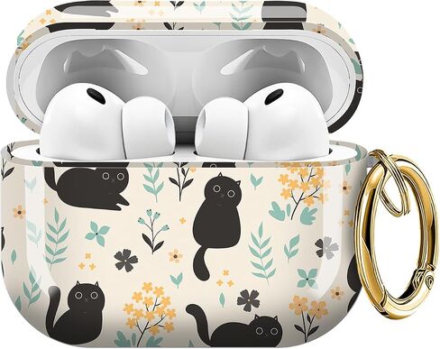 Compatible with AirPods Pro 3 (2025) Case Soft TPU with Cute Golden Keychain Cover Leopard Paint Case for Girls Women for Airpod Pro 3 - Luxury Leopard in Saudi Arabia