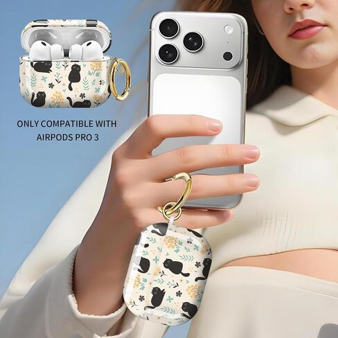 Compatible with AirPods Pro 3 (2025) Case Soft TPU with Cute Golden Keychain Cover Leopard Paint Case for Girls Women for Airpod Pro 3 - Luxury Leopard in Saudi Arabia