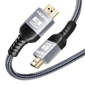 Hdmi Cable - Hdmi 2.1 Cable 6.6FT/2M 4K 8K 48Gbps High Speed Hdmi-Cord Compatible with PS5, Xbox Series X, Apple TV, Fire Stick, Roku TV in Saudi Arabia