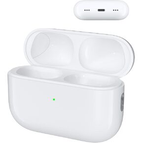 حافظة شحن لاسلكية لأجهزة AirPods Pro الجيل الثاني والأول، حافظة بديلة بمنفذ Lightning متوافق مع AirPods 1 2 Gen، زر مزامنة بلوتوث، إقران سريع مع التنبيهات الصوتية (بدون سماعات أذن) in Saudi Arabia