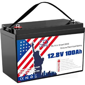 بطارية 12 فولت 100 أمبير LiFePO4، مجموعة خلايا بطارية ليثيوم فوسفات الحديد 31 مدمجة 100 أمبير BMS 15000 بطارية قابلة للشحن ذات دورات عميقة للنظام الشمسي، الطاقة المنزلية، المركبات الترفيهية (نمط 2-100 أمبير بطارية LiFePO4) in Kuwait