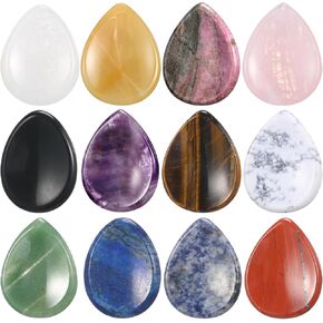 12 Pieces Worry Stones for Anxiety for Kids Black Obsidian Crystal Worry Stones Thumb Small Anxiety Stone Multiple Colors Stress Stone Pocket Palm Stone for Anxiety Stress Relief Meditation in Saudi Arabia
