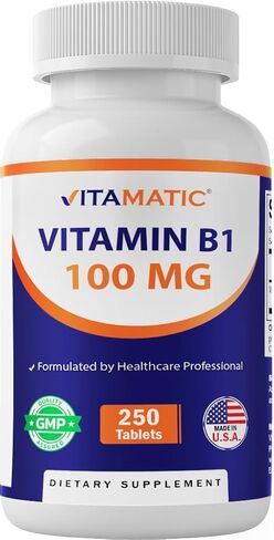 Vitamatic Vitamin B1 (As Thiamine Mononitrate) 100 mg - 250 Vegetarian Tablets in Saudi Arabia