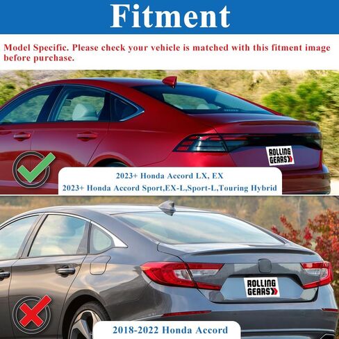 Trunk Spoiler Compatible with 2023-2025 Honda Accord 11th Gen Sedan LX EX Hybrid Spoiler Wing, Gloss Black Rear Spoiler (R Type) in Saudi Arabia