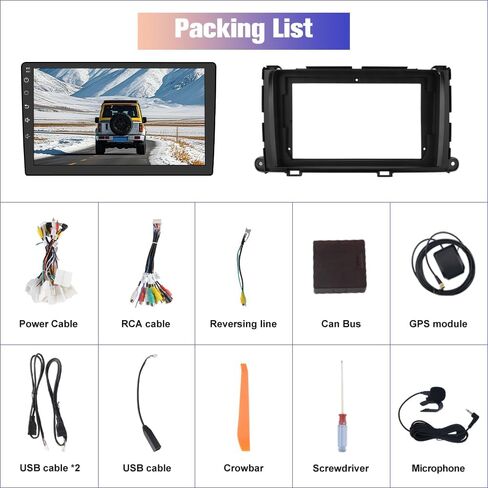 راديو سيارة 9 بوصة مع Carplay لاسلكي Android Auto لسيارة Toyota Sienna 2011-2014، Android 13 ستيريو مع FM BT GPS SWC كاميرا احتياطية (4+64 جيجابايت) in Kuwait