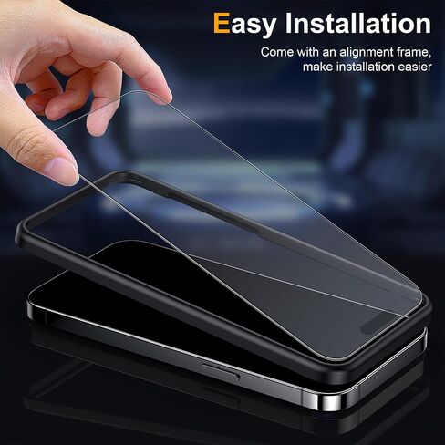 عبوتان من واقي الشاشة الزجاجي غير اللامع لهاتف iPhone 16 Pro/iPhone 17 مقاس 6.3 بوصات مع إطار سهل التركيب، مضاد للوهج وبصمات الأصابع، بدون إبهار، طبقة من الزجاج المقوى 9H in Kuwait