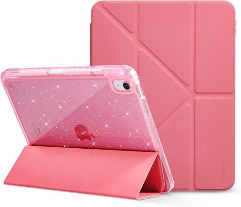حافظة CoBak لجهاز iPad (A16) الجيل الحادي عشر 11 بوصة 2025، حافظة iPad الجيل العاشر 10.9 بوصة 2022 - غطاء واقٍ متعدد الزوايا يتضمن حامل صورة، وحامل أقلام رصاص وتنشيط/غفو تلقائي، وردي in Kuwait