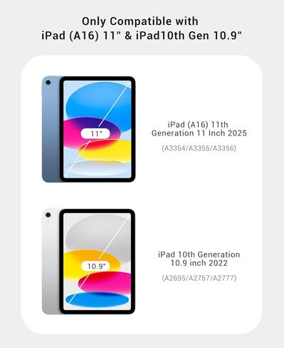 حافظة CoBak لجهاز iPad (A16) الجيل الحادي عشر 11 بوصة 2025، حافظة iPad الجيل العاشر 10.9 بوصة 2022 - غطاء واقٍ متعدد الزوايا يتضمن حامل صورة، وحامل أقلام رصاص وتنشيط/غفو تلقائي، وردي in Kuwait