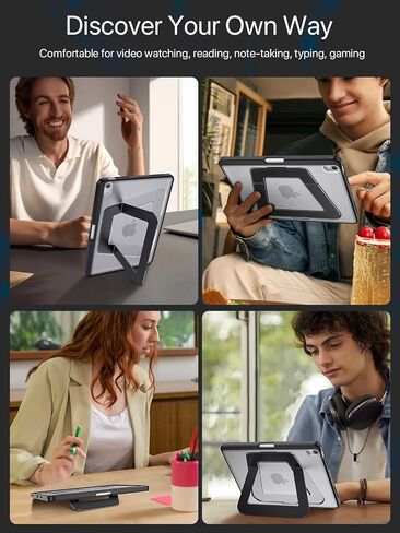 حافظة لجهاز iPad mini A17 Pro، حافظة iPad mini 6، حافظة iPad mini متعددة الزوايا قابلة للتعديل لحماية كاملة مع حامل أقلام مدمج للمدرسة والمكتب المنزلي (أسود، iPad mini A17 Pro/6th) in Saudi Arabia