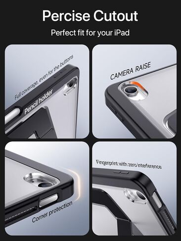 حافظة لجهاز iPad mini A17 Pro، حافظة iPad mini 6، حافظة iPad mini متعددة الزوايا قابلة للتعديل لحماية كاملة مع حامل أقلام مدمج للمدرسة والمكتب المنزلي (أسود، iPad mini A17 Pro/6th) in Saudi Arabia