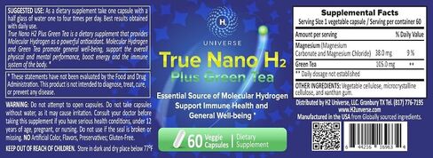 نانو H2 الحقيقي مع الكركم من H2 Universe | الهيدروجين الجزيئي مع فقاعات الهيدروجين النانوية النشطة، يعزز الطاقة، ومضاد قوي للأكسدة| 60 كبسولة in Kuwait