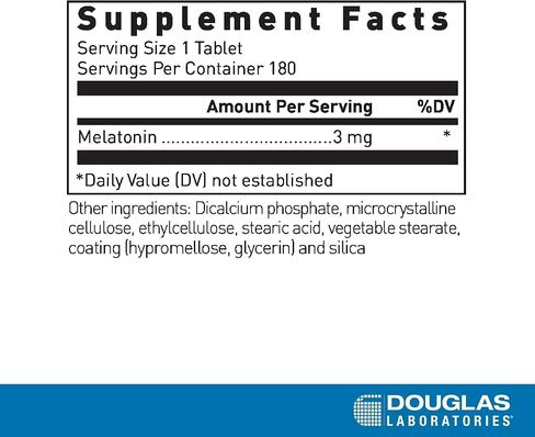Douglas Laboratories Melatonin P.R. | 3 mg Prolonged-Release Melatonin to Support Sleep/Wake Cycles* | 180 Tablets in Kuwait