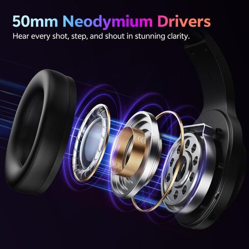 سماعة ألعاب QCY لأجهزة الكمبيوتر/PS5/PS4/Switch، سماعات رأس HEROAD V200 فوق الأذن، USB-C، بطارية 240 ساعة، صوت محيطي 7.1، سماعات رأس لاسلكية 2.4 جيجا هرتز لمنصات متعددة، بلوتوث 6.0 in Kuwait