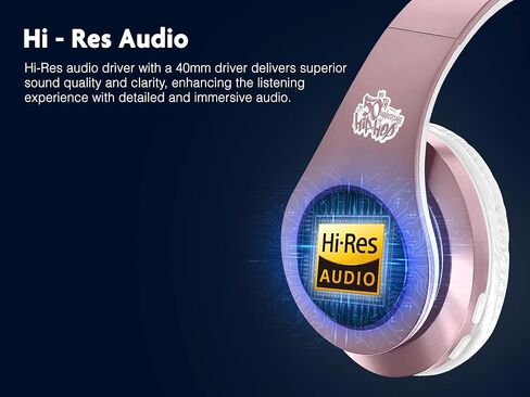 Over Ear Headphones, Overear Wireless Bluetooth 5.1 w Microphone, Lightweight Comfortable Headset for Home Travel, 4H Playtime, Rechargeable, Hi-Res Sound Audio, Deep Bass in Saudi Arabia
