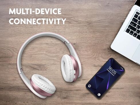 Over Ear Headphones, Overear Wireless Bluetooth 5.1 w Microphone, Lightweight Comfortable Headset for Home Travel, 4H Playtime, Rechargeable, Hi-Res Sound Audio, Deep Bass in Saudi Arabia