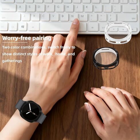 Wugongyan 2-Pack Watch Screen Protector Case for Samsung Galaxy Watch 8 40mm,Flexible Soft TPU All-Around Protective Cover for Galaxy Watch 8 Accessories(Blue+Dark Green) in Kuwait