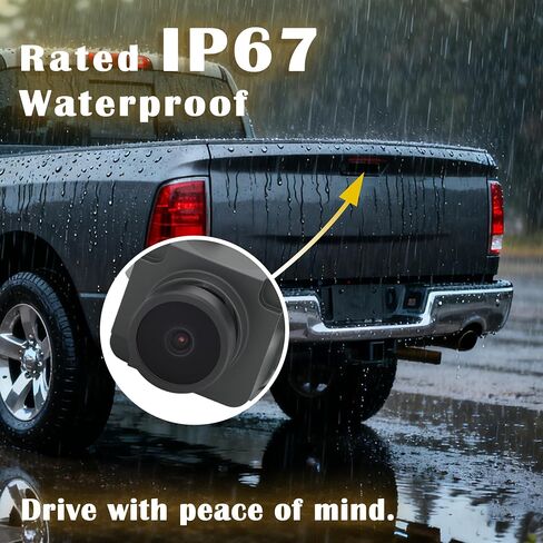 Rear View Backup Camera Compatible with Dodge Ram 1500 2500 3500 4500 2013-2015, Chrysler 200 2015, Replaces 56038978 56038978AK in Saudi Arabia