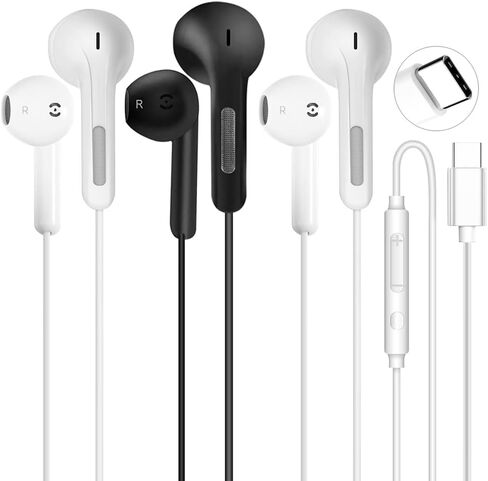 2 Pack USB C Headphones for iPhone 16 15 Pro Max Plus iPad Pro USB C Wired Earbuds with Mic Volume Control Type C Earphones Wired Noise Cancelling USBC Headphones for Samsung Galaxy S24 S23 Pixel 9 8 in Saudi Arabia