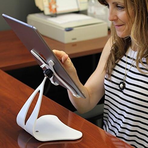 حامل iPad المحوري Stabile PRO من Thought Out - صنع في الولايات المتحدة الأمريكية - متوافق مع Apple iPad (فضي) in Kuwait