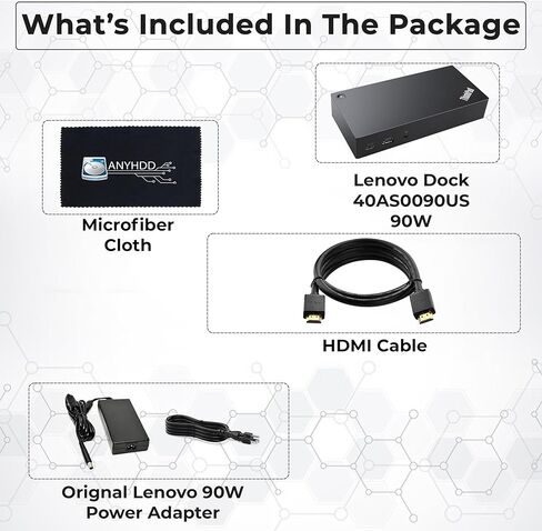 محطة إرساء 40AS0090US الجيل 2 - تدعم شاشة 4K، ضمان لمدة عام، محطة إرساء مع محول 90 وات + كابلات قماش وHDMI - قاعدة USB-C Thunderbolt 3 (متجددة) in Saudi Arabia