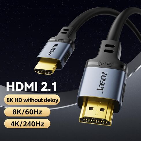 HDMI 2.1 Cable,48Gbps 8K@60Hz 4K Ultra High Speed Cords(7680x4320, 4K@120Hz) eARC HDR10 HDCP 2.2 & 2.3 3D, Compatible for PS5/PS4/X-Box/Roku TV/HDTV/Blu-ray/LG(6FT/2M) in Kuwait