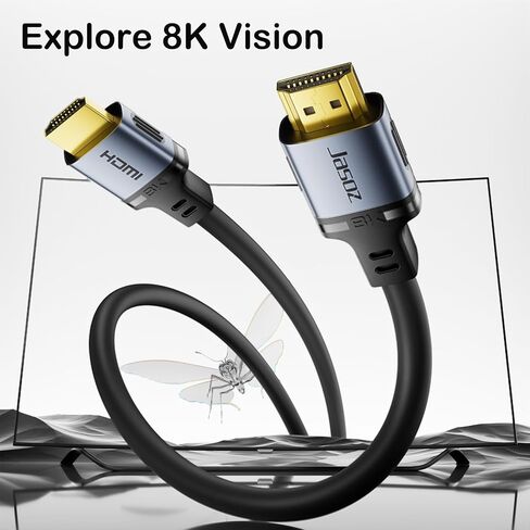 HDMI 2.1 Cable,48Gbps 8K@60Hz 4K Ultra High Speed Cords(7680x4320, 4K@120Hz) eARC HDR10 HDCP 2.2 & 2.3 3D, Compatible for PS5/PS4/X-Box/Roku TV/HDTV/Blu-ray/LG(6FT/2M) in Kuwait