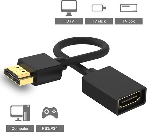 كابل تمديد HDMI ذكر إلى أنثى يدعم 4K 3D متوافق مع HDTV والكمبيوتر المحمول والكمبيوتر الشخصي in Saudi Arabia