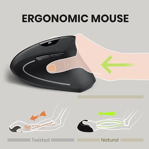 Kensington Ergonomic Keyboard & Perixx Vertical Ergo Mouse Bundle - Black Wired Keyboard (K75400US) & 800/1200/1600 DPI Right Handed Wireless Mouse in Saudi Arabia