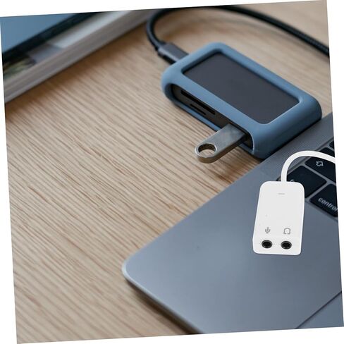 Operitacx 2 قطعة USB محول بطاقة الصوت الخارجية للكمبيوتر المحمول رقاقة مستقلة مع توصيل الحد من الضوضاء والتشغيل دعم إدخال الميكروفون وإخراج سماعة الرأس والصوت in Kuwait