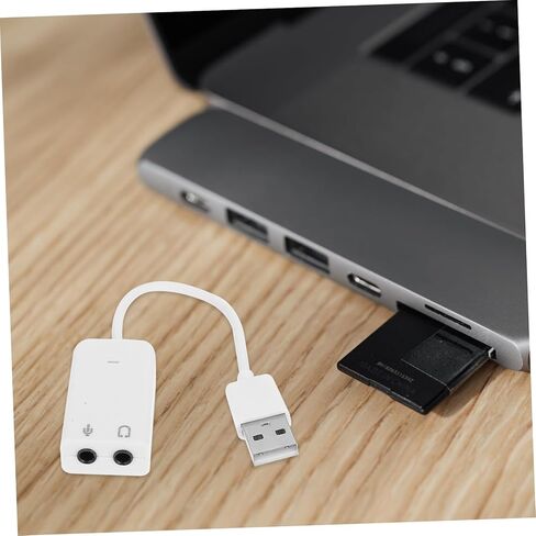 Operitacx 2 قطعة USB محول بطاقة الصوت الخارجية للكمبيوتر المحمول رقاقة مستقلة مع توصيل الحد من الضوضاء والتشغيل دعم إدخال الميكروفون وإخراج سماعة الرأس والصوت in Kuwait
