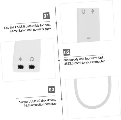 Operitacx 2 قطعة USB محول بطاقة الصوت الخارجية للكمبيوتر المحمول رقاقة مستقلة مع توصيل الحد من الضوضاء والتشغيل دعم إدخال الميكروفون وإخراج سماعة الرأس والصوت in Kuwait