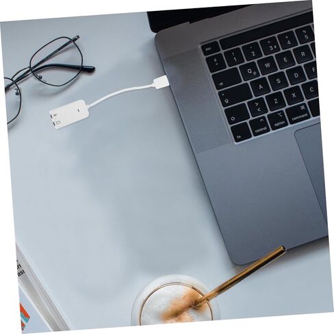 قطعتان من محول بطاقة الصوت USB الخارجي لأجهزة الكمبيوتر المحمول مع توصيل رقاقة مستقلة لتقليل الضوضاء وتشغيل إدخال الميكروفون ومخرج سماعة الرأس، لا يتطلب برنامج تشغيل الصوت لسطح المكتب و in Kuwait