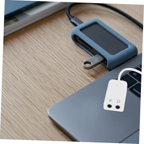 قطعتان من محول بطاقة الصوت USB الخارجي لأجهزة الكمبيوتر المحمول مع توصيل رقاقة مستقلة لتقليل الضوضاء وتشغيل إدخال الميكروفون ومخرج سماعة الرأس، لا يتطلب برنامج تشغيل الصوت لسطح المكتب و in Kuwait