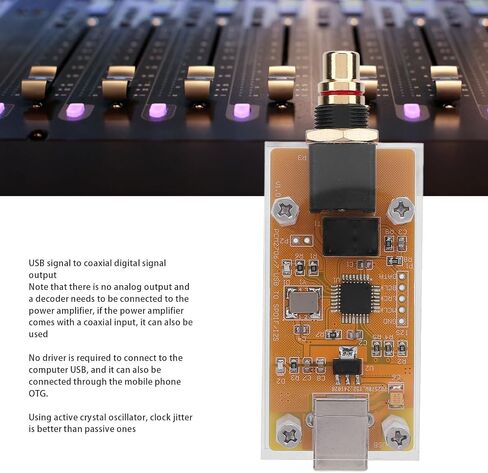 USB Sound Card PCM2706C HIGH Performance USB to COAXIAL Digital Signal Output Adapter for Audio Enthusiasts and Professionals PCB Acrylic in Saudi Arabia