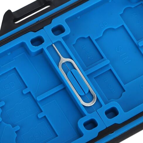 Memory Card Case for SD TF, Shockproof Watertight SIM SD TF Cards Holder Storage Box with 27 Slots, Pin, EVA Foam Interior in Saudi Arabia