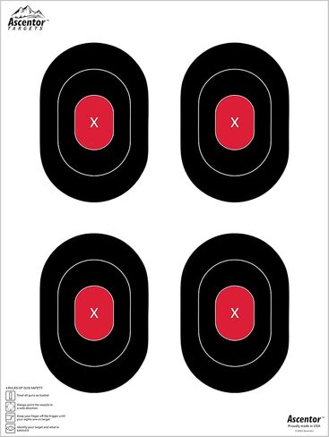 Ascentor Proficient Shooting Target - 4 Zone - Large Size 18 x 24 - Pack of 25 in Saudi Arabia