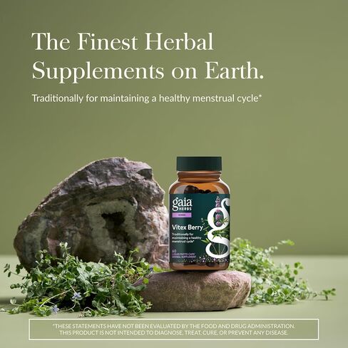 Gaia Herbs Vitex Berry (شجرة عفيفة) - يدعم توازن الهرمونات والخصوبة للنساء - يساعد في الحفاظ على مستويات البروجسترون الصحية لدعم صحة الدورة الشهرية - 180 قبعة نباتية (إمداد لمدة 90 يومًا) in Saudi Arabia