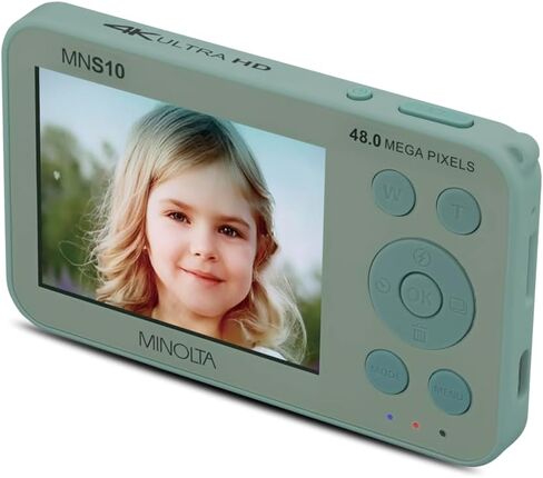 Minolta 48MP Digital Camera - 4K Ultra Slim HD Video, 2.9" IPS LCD Display, Autofocus Lens with Digital Image Stabilization, 4X Digital Zoom, Compact Travel Camera for Vlogging (Teal) in Saudi Arabia