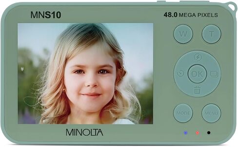 Minolta 48MP Digital Camera - 4K Ultra Slim HD Video, 2.9" IPS LCD Display, Autofocus Lens with Digital Image Stabilization, 4X Digital Zoom, Compact Travel Camera for Vlogging (Teal) in Saudi Arabia