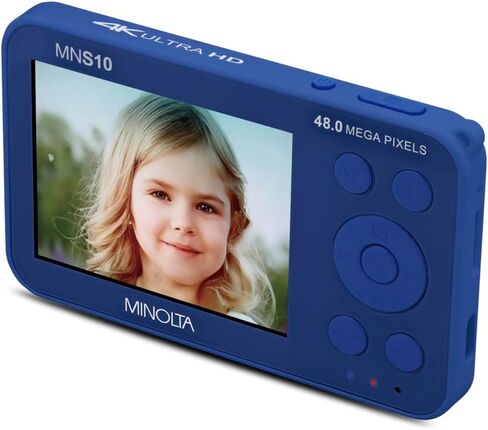 Minolta 48MP Digital Camera - 4K Ultra Slim HD Video, 2.9" IPS LCD Display, Autofocus Lens with Digital Image Stabilization, 4X Digital Zoom, Compact Travel Camera for Vlogging (Teal) in Saudi Arabia