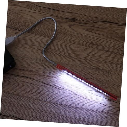 USB معدن مرن معقوفة LED مصباح ليلي LED لمبات LED للعناية بالعين ضوء محمول لمكتب السرير واستخدام الكمبيوتر المحمول باللون الأحمر in Kuwait