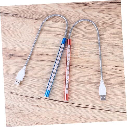 USB معدن مرن معقوفة LED مصباح ليلي LED لمبات LED للعناية بالعين ضوء محمول لمكتب السرير واستخدام الكمبيوتر المحمول باللون الأحمر in Kuwait
