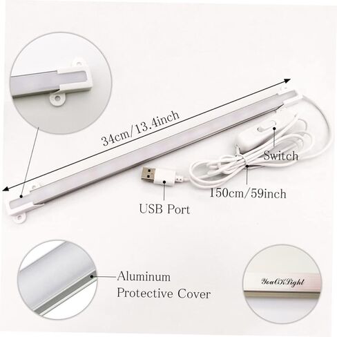 Tofficu 2pcs Creative Desk Lamp Led Reading Strip Led Light Eye-Care Dimmable Portable Desk Lamp USB in Saudi Arabia