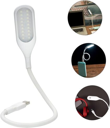مصباح قراءة LED USB قابل للتعتيم من Lurrose مع ضوء ليلي محمول مرن معقوفة للقراءة في السرير، تصميم لحماية العين، حجم صغير يعمل بالطاقة USB in Kuwait