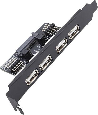 بطاقة منفذ PUSOKEI مزدوجة 9PIN إلى 4 USB2.0، كابل دعامة PCI للكمبيوتر المكتبي مع نقل بيانات بسرعة 480 ميجابت في الثانية، يدعم Wins 7 8 10 11 2003 OS X in Saudi Arabia