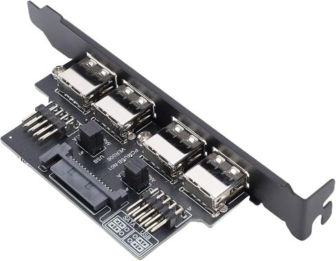 بطاقة منفذ PUSOKEI مزدوجة 9PIN إلى 4 USB2.0، كابل دعامة PCI للكمبيوتر المكتبي مع نقل بيانات بسرعة 480 ميجابت في الثانية، يدعم Wins 7 8 10 11 2003 OS X in Saudi Arabia
