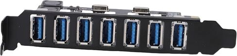 بطاقة Dpofirs PCIE USB 3.0 ذات 7 منافذ PCI E إلى بطاقة توسيع USB، محول وحدة تحكم USB Hub PCIe بسرعة 5 جيجابت في الثانية للفوز 11/10/8/7 in Saudi Arabia